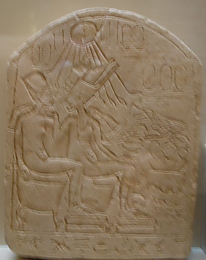  Фараона Эхнатон и Нефертите. (Египет, 14 век до н.э.) Новый музей Берлин.  Фото Лимарева В.Н.